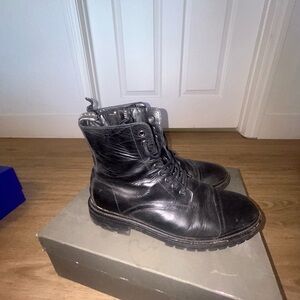 All Saints Black Leather Ankle Boots